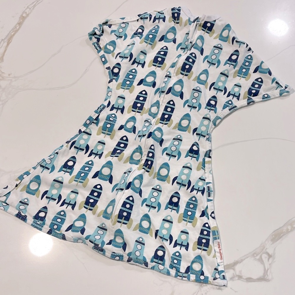 Zipadee-Zip Transitional Batwing Sleep Sack 🚀 Rocket Ship Print - Size 4-8 month